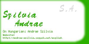 szilvia andrae business card